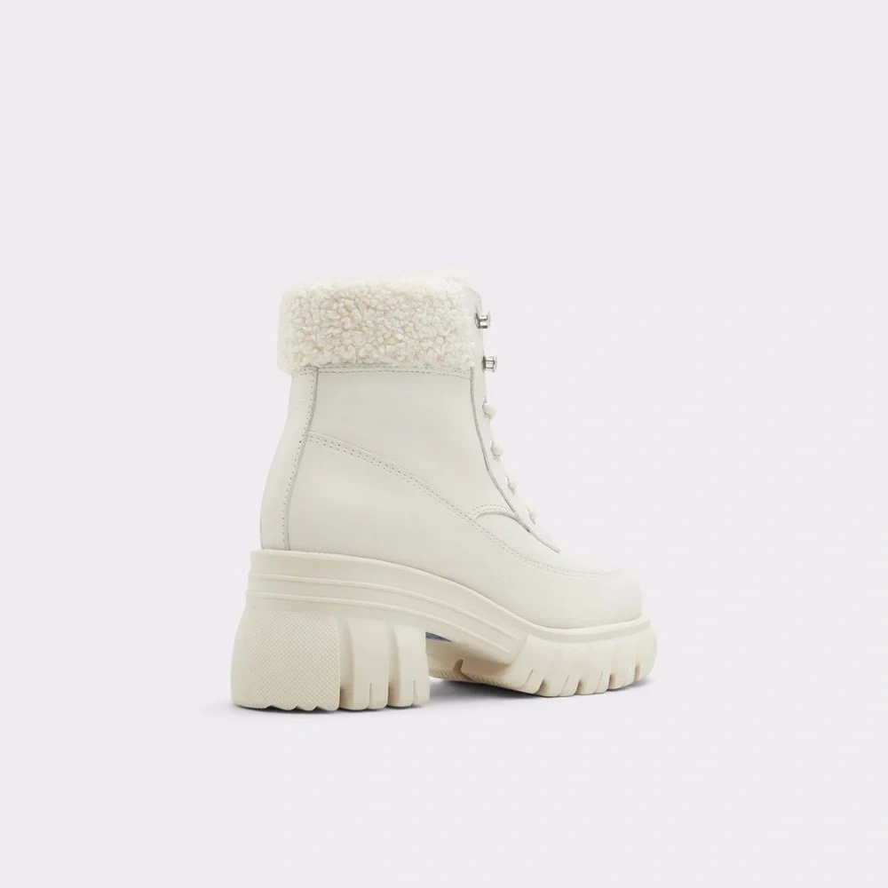 Aldo White Winter Combat Boots with Platform Waterproof